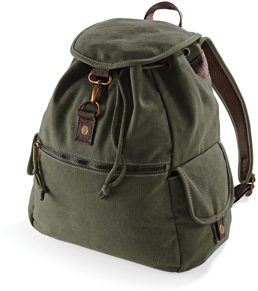 Plátěný vintage batoh QD612 Quadra Vintage Military Green