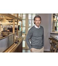 Pánský merino svetr TJ6000 Tee Jays Grey Melange