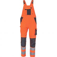 Pánské HI-VIS pracovní kalhoty s laclem MAX VIVO HV Cerva