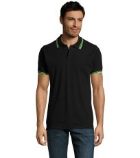 Pánské polo triko PASADENA SOĽS Black / Lime
