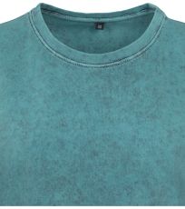 Dámský crop top Ladies´ Acid Washed Cropped Tee Build Your Brand Teal Black