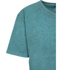 Dámský crop top Ladies´ Acid Washed Cropped Tee Build Your Brand Teal Black