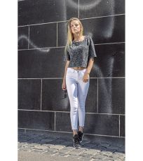 Dámský crop top Ladies´ Acid Washed Cropped Tee Build Your Brand Teal Black
