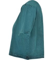 Dámský crop top Ladies´ Acid Washed Cropped Tee Build Your Brand Teal Black