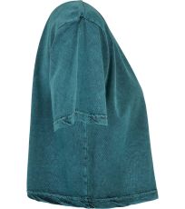 Dámský crop top Ladies´ Acid Washed Cropped Tee Build Your Brand Teal Black