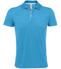 Pánské funkční polo triko PERFORMER MEN SOĽS Aqua