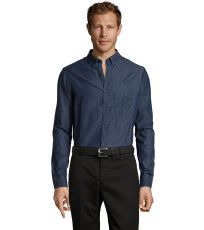 Pánská košile s dlouhým rukávem BARRY MEN SOĽS Denim brut