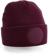 Unisex čepice Circular Patch Beanie Beechfield Burgundy