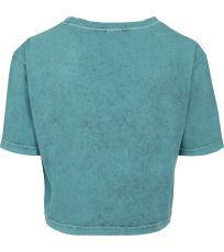 Dámský crop top Ladies´ Acid Washed Cropped Tee Build Your Brand Teal Black